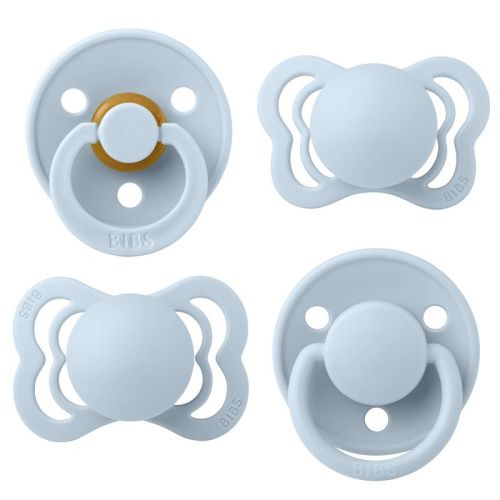 Bibs Try-It Silicone & Latex Pacifier Collection - Baby Blue - 4pk: Rubber, BPA-Free