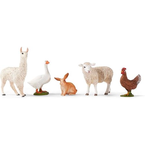 Schleich Farm World - 5PC Cute Farm Animal Figurine Bundle