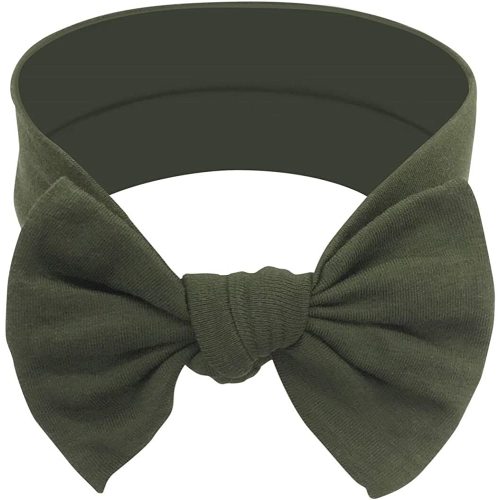 BABYGIZ Baby Girl Headbands-Infant,Toddler Cotton Handmade Hairbands with Bows Child Hair Accessories (Army Green)