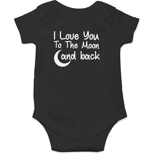 AW Fashions I Love You To the Moon And Back Baby Bodysuit Funny Cute Newborn Outfit for Boys Girls Unisex