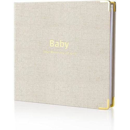 Baby book Baby Memory Book for baby boys and girls First 5 years baby book keepsake baby books (Khaki)