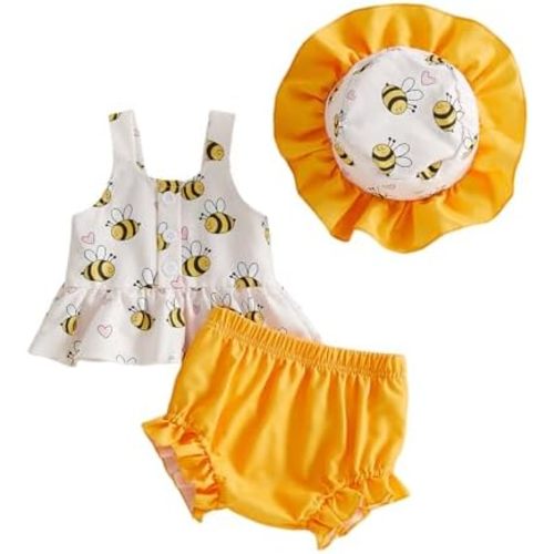 Baby Girl Strawberry Outfit Floral Ruffle Sleeveless Top Shorts Set Western Toddler Clothes Infant Cowgirl Outfit