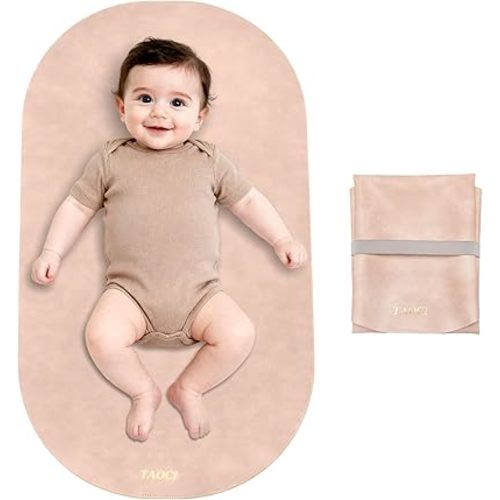 Diaper Changing Pad, Wipeable Portable Changing Pad, Baby Change Mat, Waterproof Vegan Leather Changing Pads for Home & Travel, Pink, 27.5 x 15.7 ''