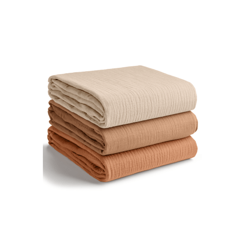 100% Cotton Muslin Swaddle Blankets Pack of 3, One Size