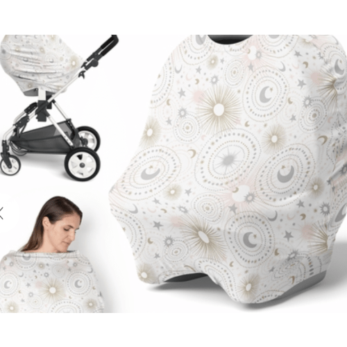 Celestial Pink and Gold Collection Multi Use Baby Car Seat and Nursing Cover
