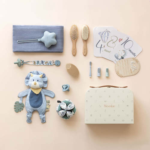 Newborn Gift Set (Blue) – Complete Essentials with Montessori Touch | Moonkie
