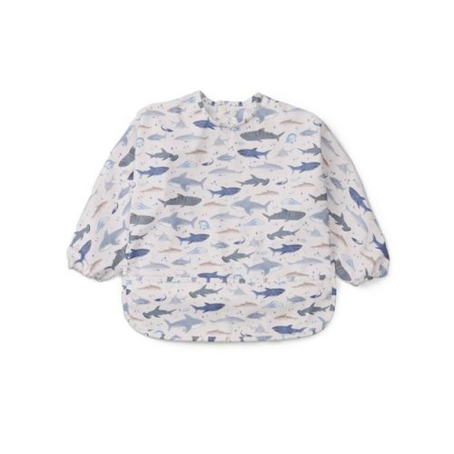 Loulou Lollipop Long Sleeve Bib - Shark