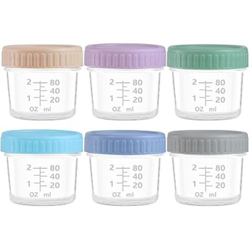 6 Pack Glass Food Storage Containers 4oz Food Jars With Lids Leak Proof Food Maker Microwave, Dishwasher & Freezer Safe