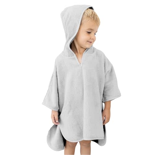 Natemia Hooded Towel Poncho – 100% Organic Cotton - Kids & Toddler Beach Towel with Hood - GOTS Certified - Gentle on Sensitive Skin - Cozy Swim & Bath Towel for Boys, Girls - Perfect Registry Gift