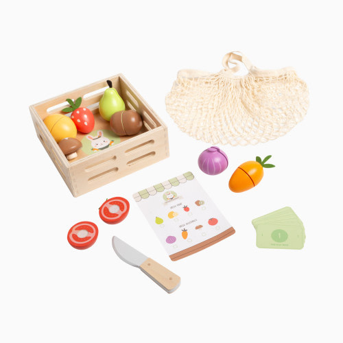 Pearhead 21-Piece Farmers Market Pretend Food Play Set