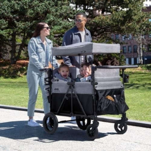 Jeep by Delta Children Wrangler Deluxe 4 Seater Stroller Wagon