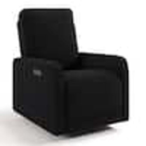Storkcraft Kyoto Black Boucle Deluxe Nursery Power Recliner Swivel Glider 06610-10Z