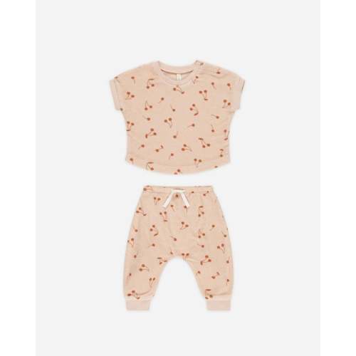 Terry Tee + Pant Set || Cherries