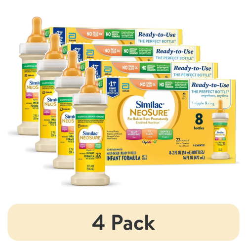 (4 pack) Similac NeoSure Premature Post-Discharge Ready-to-Feed Baby Formula, 2-fl-oz Bottle, Pack of 8