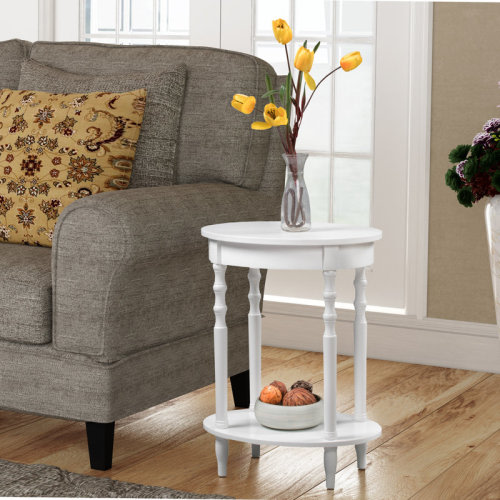 Alcott Hill® Moravian Oval End Table with Shelf & Reviews | Wayfair