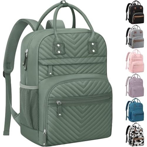Tenot Diaper Bag Backpack for Women with Insulated Pockets Green