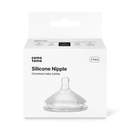 Comotomo Silicone Replacement Bottle Nipples Gen 2 - 2pk -Level 2 - Medium Flow