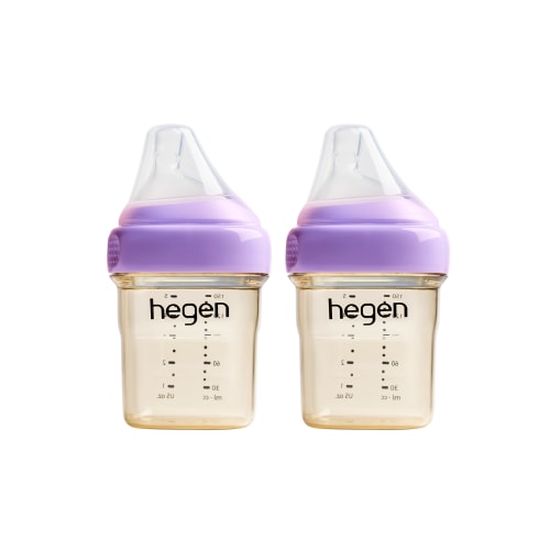 Hegen PPSU Anti-Colic Baby Bottle - 1 to 3 Months 150ml/5oz - Purple - 2-Pack