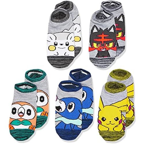 Pokemon Boys 5 Pack No Show Socks