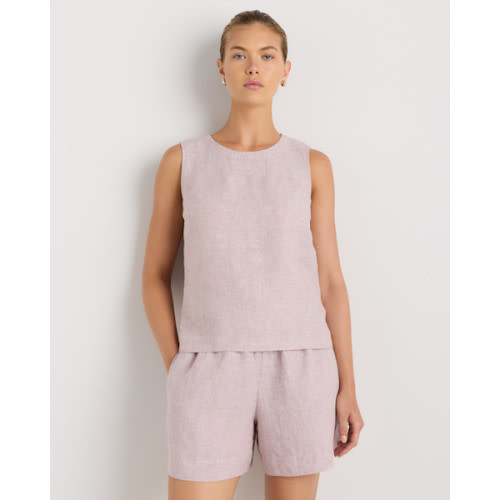 100% European Linen Tank in Classic Mini Gingham