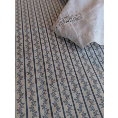 Blue Stripe Vine Fitted Crib Sheet