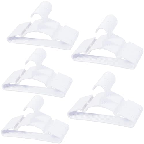 VIIBASE 120-Piece White Plastic Baby Nursery Closet Hangers, Anti-Slip Laundry Infant Pant Hanger for Newborn Clothes Gift, Ultra-Thin Hanger for Girl Boy Toddler