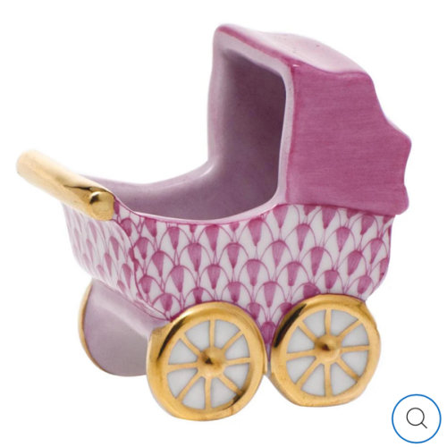 Herend Baby Carriage Figurine