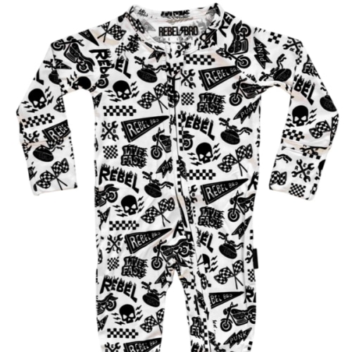 Bamboo Zippy Sleeper in Live Fast – Rebel Bro