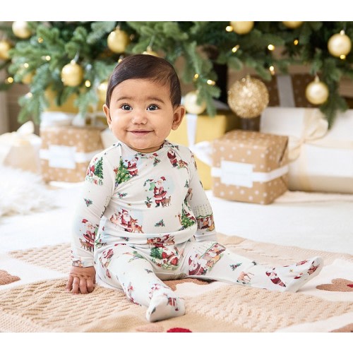 Holly Jolly Santa Bamboo Viscose Baby Pajama