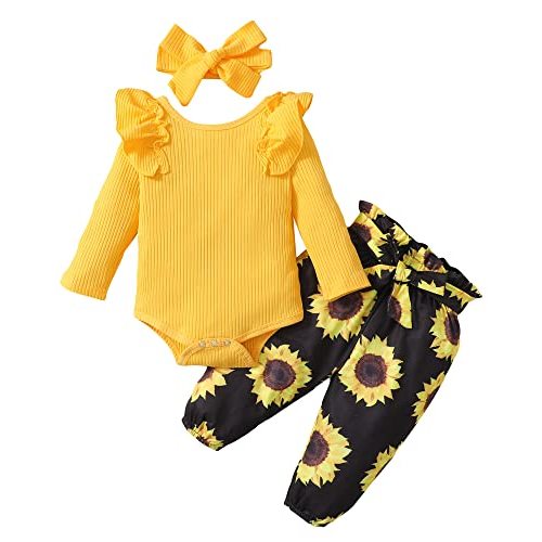 Newborn Baby Girl Clothes Infant Girl Outfits 0 3 6 12 18 Months Clothes for Girls Headband Clothing Set