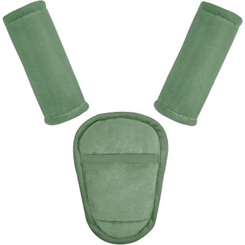3 Pcs Car Seat Straps Pads for Baby Boys, Green