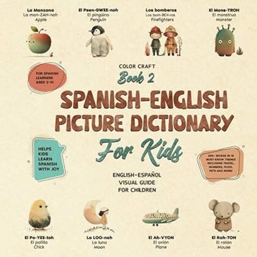 Spanish-English Picture Dictionary: Illustrated Bilingual Book For Kids to Learn Spanish Quickly and Easily: A Bilingual Visual Guide For Children (Kids' Language Learning Books)