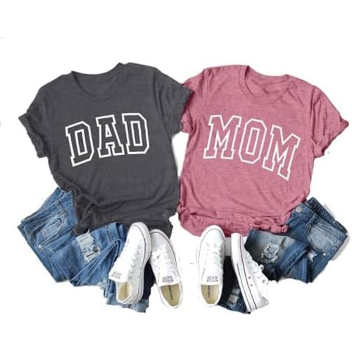 ASTANFY Dad Shirt Mom Shirt: Mom and Dad Matching Shirts Pregnancy Announcement T-Shirt Pregnancy Reveal Gifts Shirt