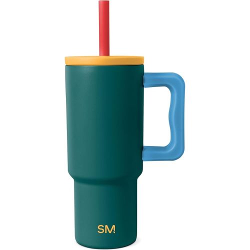 Simple Modern Kids 24 oz Tumbler with Handle and Silicone Straw Lid | Spill Proof and Leak Resistant | Reusable Stainless Steel Bottle | Gift for Kids Boys Girls | Trek Collection | Scout Mix