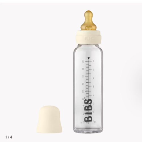 Baby Glass Bottle Complete Set 225ml - Ivory
