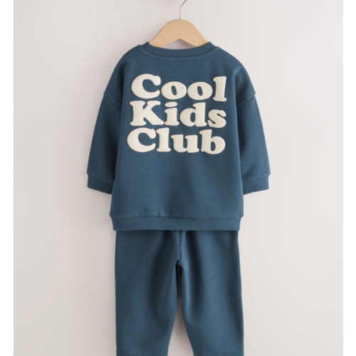 Buy Dark/Blue Back Print Crew Neck Joggers Set (3mths-7yrs) from Next USA