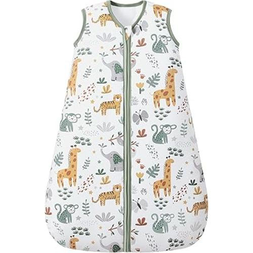 Baby Sleep Sack 0-6 Months, 2.5 TOG Cotton Winter Baby Wearable Blanket with 2-Way Zipper, Warm Soft Sleeping Bag for Newborn Infant Boy Girl, Small Giraffe