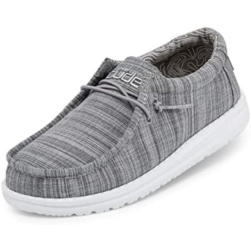 HEYDUDE Wally Toddler Washed Canvas | Boy's Loafers | Boy's Slip On Shoes | Comfortable & Light Weight