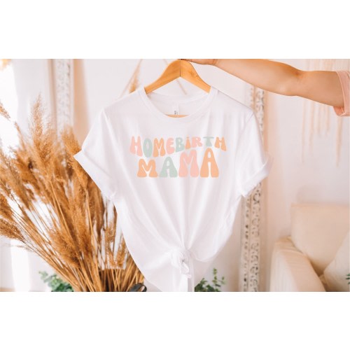 Homebirth mama T-shirt, Crunchy Mom shirt, Natural, Hippie, Retro Graphic Tee, Born at Home, Gift for Mama, Doula, Midwife, Homebirther