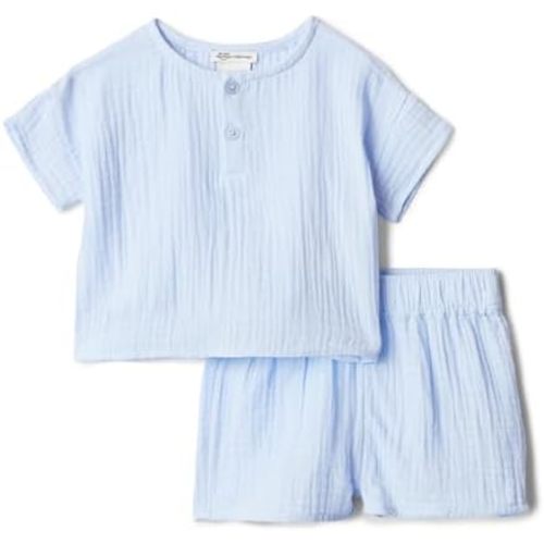 Amazon Essentials x Sofia Grainge Unisex Toddlers' and Babies Cotton Gauze Shirt & Shorts Play Set