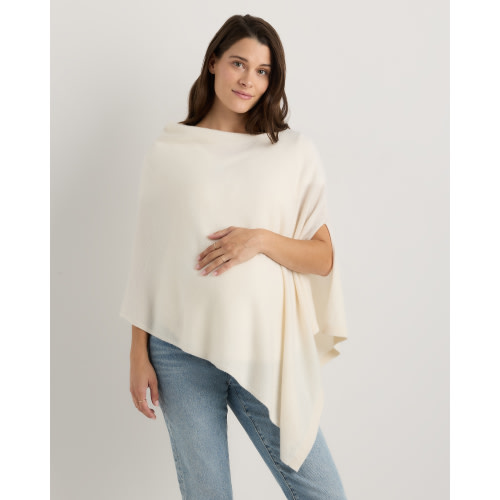 Mongolian Cashmere Nursing Shawl in Ivory