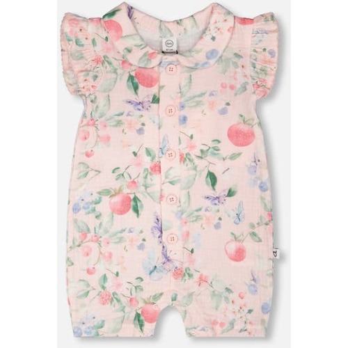 Cotton Muslin Printed Berries Romper, 3M