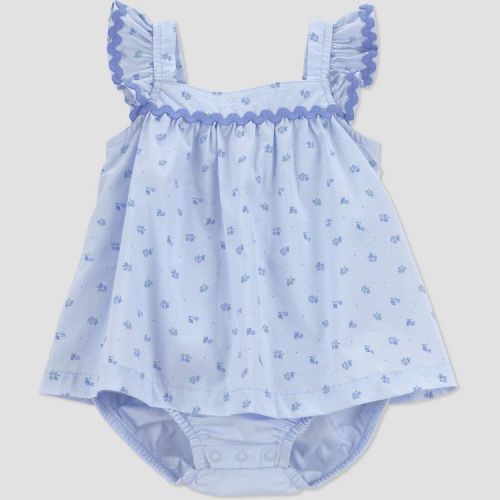 Carter's Just One You® Baby Girls' Floral Ruffle Sleeve Sunsuit - Blue 9M