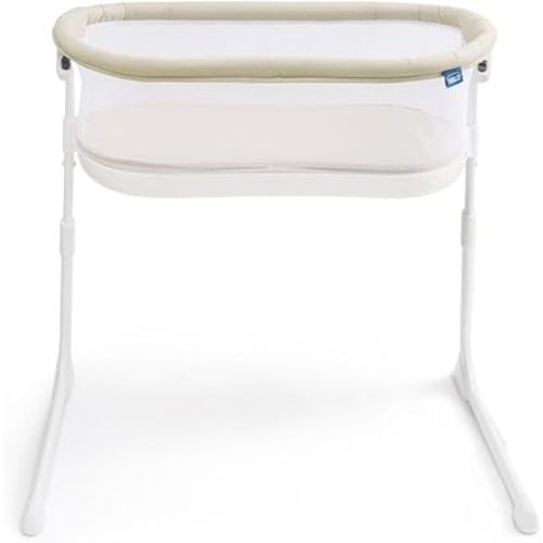 BassiNest Lite – Breathable Baby Bassinet Slides Over Bed with Mesh Walls for Airflow & Visibility, Lowering Wall for Easy Access, Portable & Lightweight, Fits Most Beds