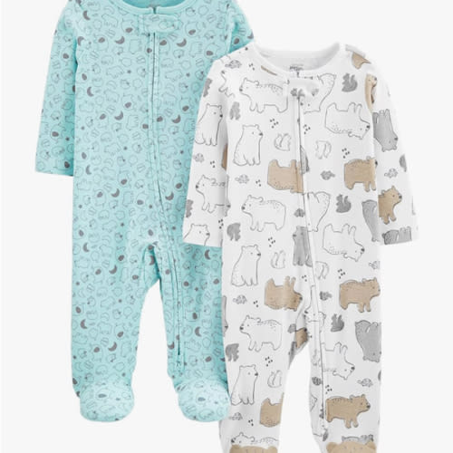 Simple Joys by Carter's Baby Neutral 2-Pack Cotton Footed Sleep and Play