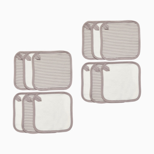Organic Cotton Washcloth (6 Pack) - Gray Stripe