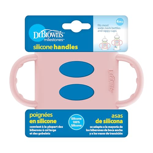 Dr. Brown's Silicone Bottle Handle for Wide-Neck Baby Bottles - Pink - 4m+