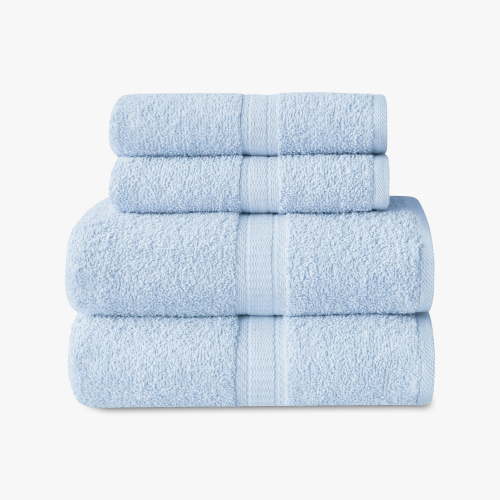 Mainstays Basics 4pk Towel Set, 2 Bath Towels, 2 Hand Towels, Soft & Durable, 100% Cotton, Light Blue - Walmart.ca