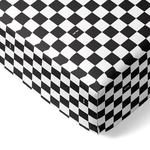 Little Sleepies Baby Crib Sheets, Buttery Soft Viscose from Bamboo Crib Sheets for Boys & Girls, Toddler Bed Sheet, Standard Crib Mattress Sheet, Super Stretchy & Elasticized (Checks)