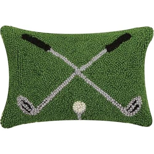 Peking Handicraft 30JES1455C12OB Cross Golf Clubs Hook Pillow, 12-inch Long, Wool and Cotton